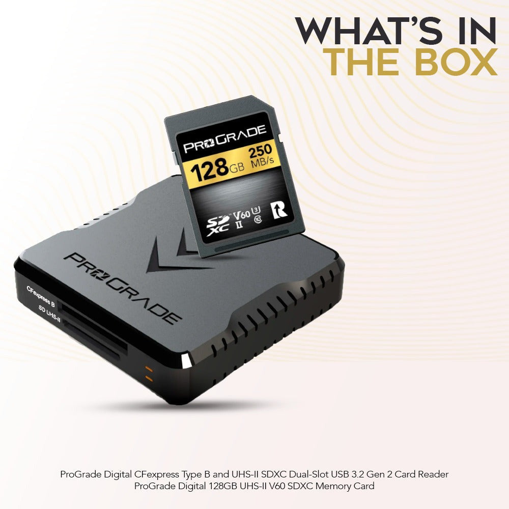 ProGrade Digital 128GB UHS-II microSDXC Memory Card with CFexpress Type B and Dual-Slot Card Reader