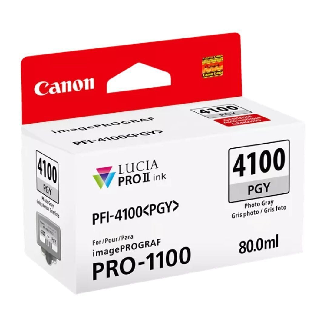 Canon PFI-4100 LUCIA PRO II 80ml Ink Tank for ImagePROGRAF PRO-1100 Printer (Photo Gray)