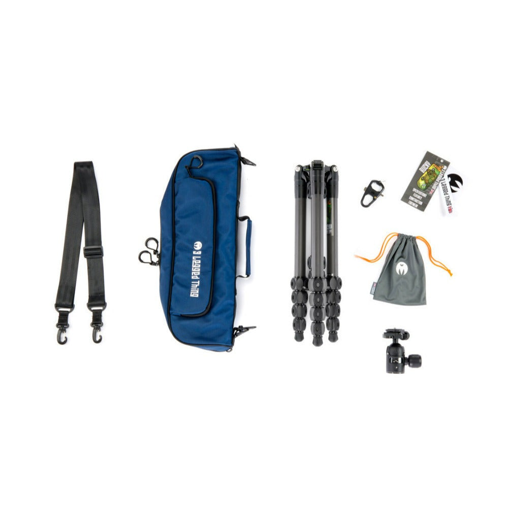 3-Legged Thing Legends Bucky Carbon Fiber Tripod Kit with AirHed Vu and 3 Detachable Legs (Black)