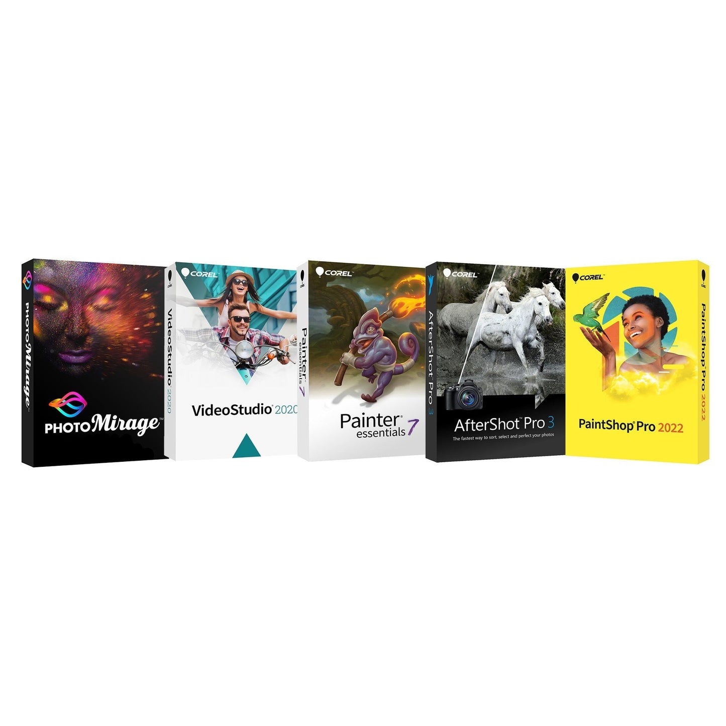 Corel Software Bundle of 5 Softwares OEM Photo, Video, and Art Software Suite