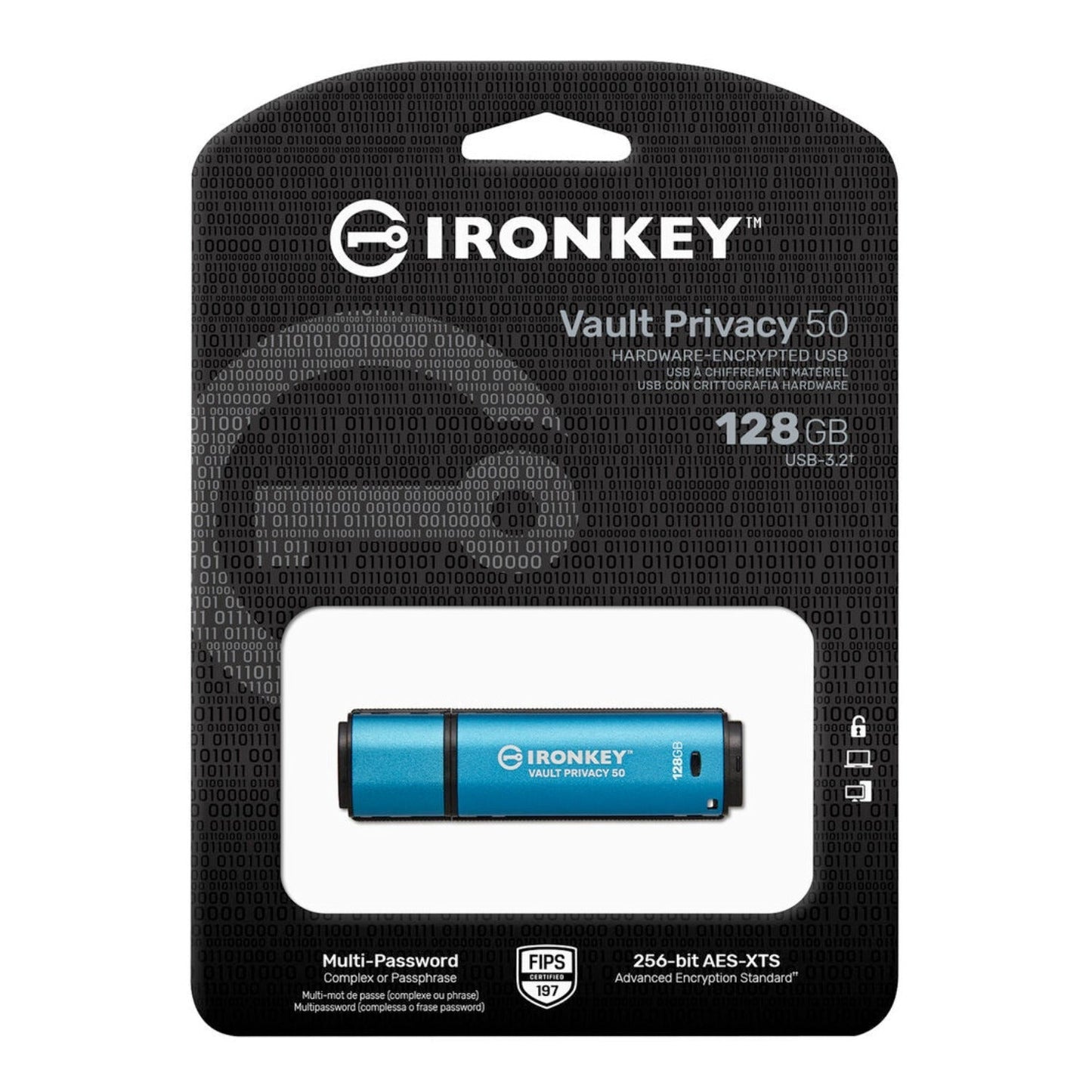 Kingston Ironkey Vault Privacy 50 Series 128GB USB-A 3.2 Gen 1 Flash Drive