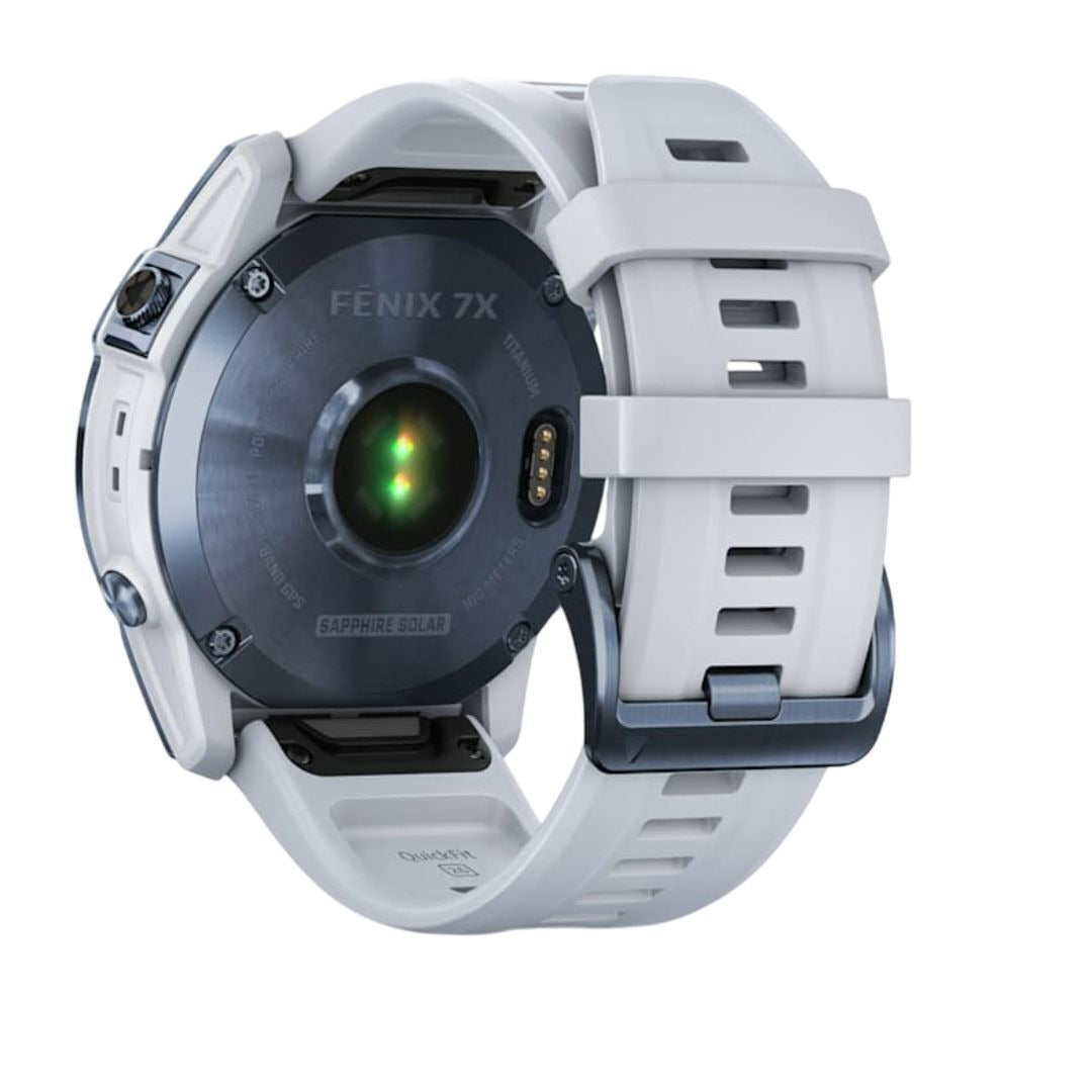 Garmin fenix 7X Sapphire Solar 51mm GPS Watch (Mineral Blue Titanium with Whitestone Band)