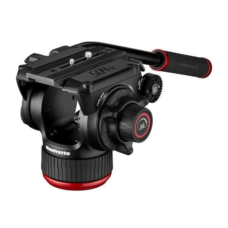 Manfrotto 504X Fluid Video Head with MVTTWINMA Aluminum Twin Leg Tripod with Middle Spreader