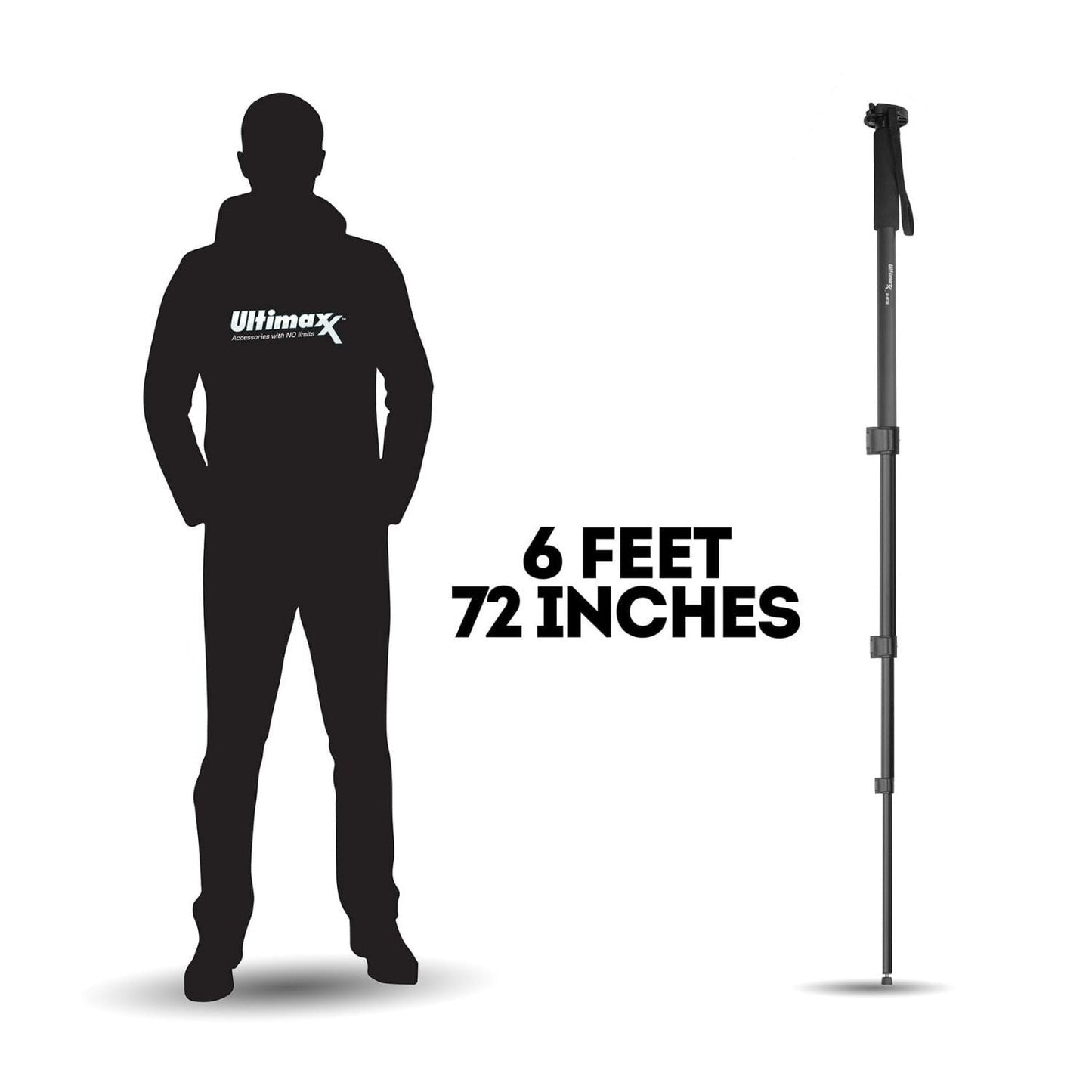 Ultimaxx 72-Inch Monopod with Quick Release Mounting Plate, Secure Wrist Strap