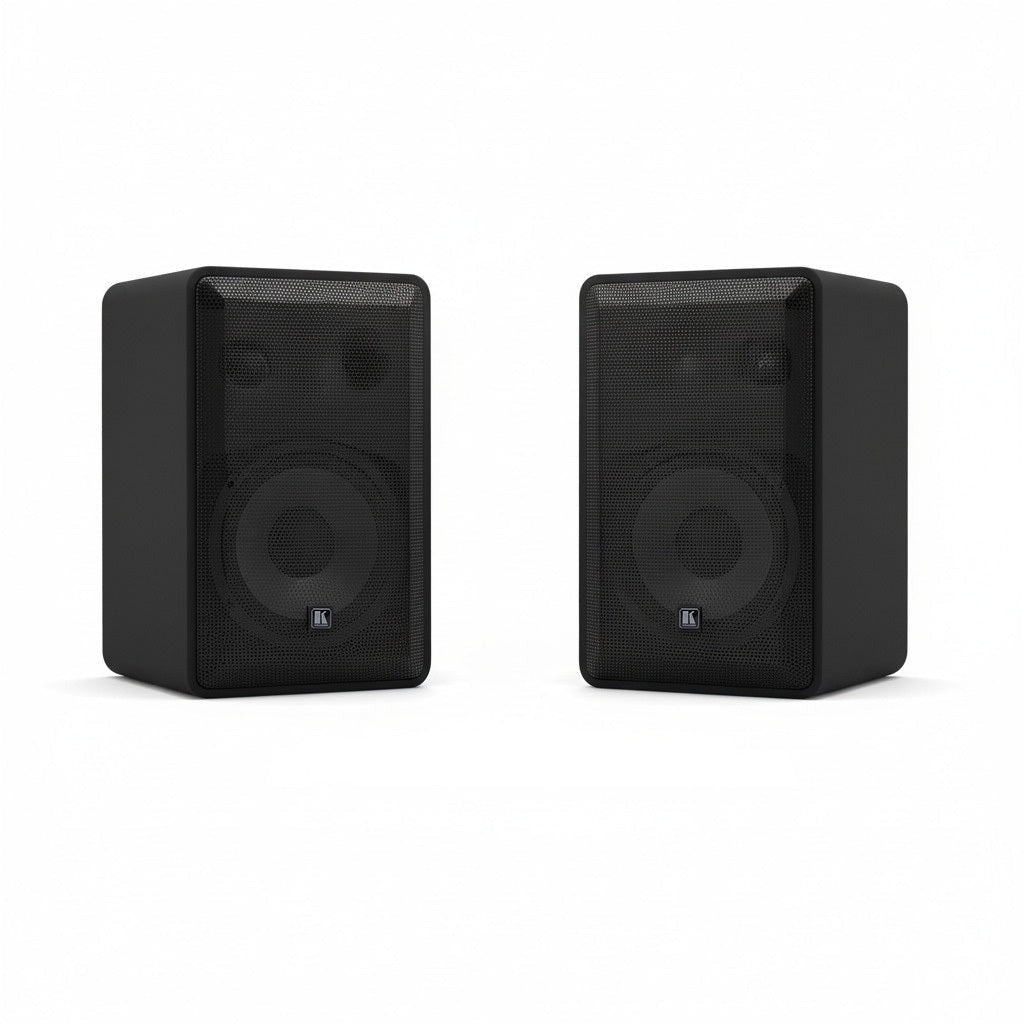 Kramer Galil 4-O 4-Inch Two Way On-Wall Speakers with 70V 100V Multi Tap Transformer (Pair, Black)