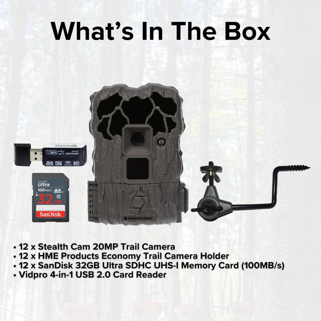 Stealth Cam 20MP Trail Camera with 60 Feet Range Detection and 720P Video (2-Pack) x 6 Bundle