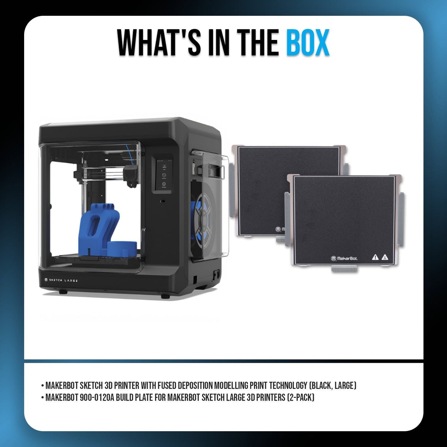 MakerBot Sketch Large Black 3D Printer with Build Plate for Sketch Bundle