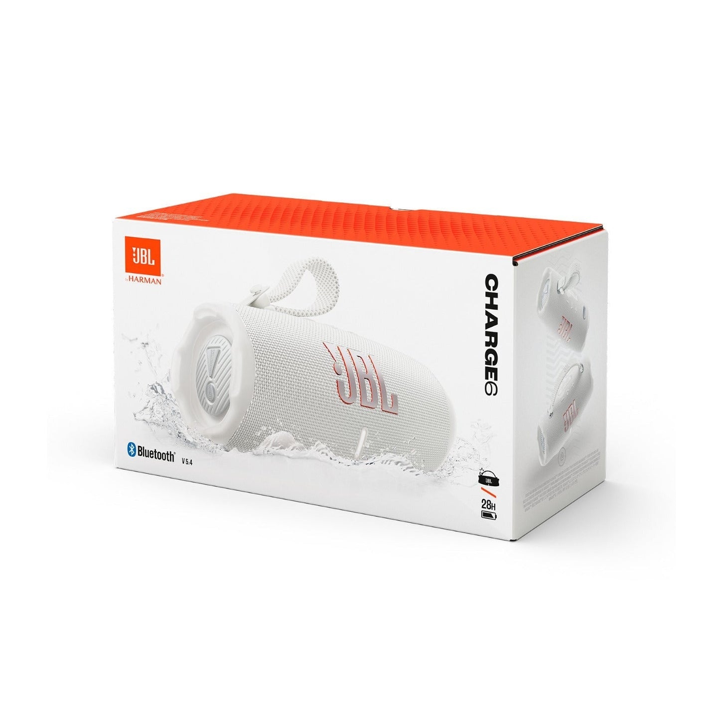 JBL Charge 6 Portable Bluetooth Speaker (White)