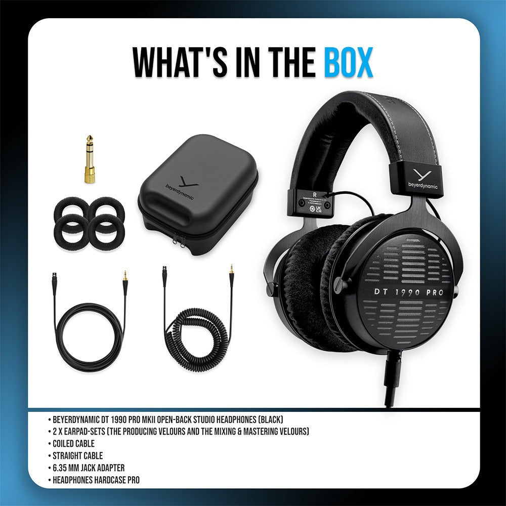 Beyerdynamic DT 1990 Pro MKII Open-back Studio Headphones for Mixing (Black)