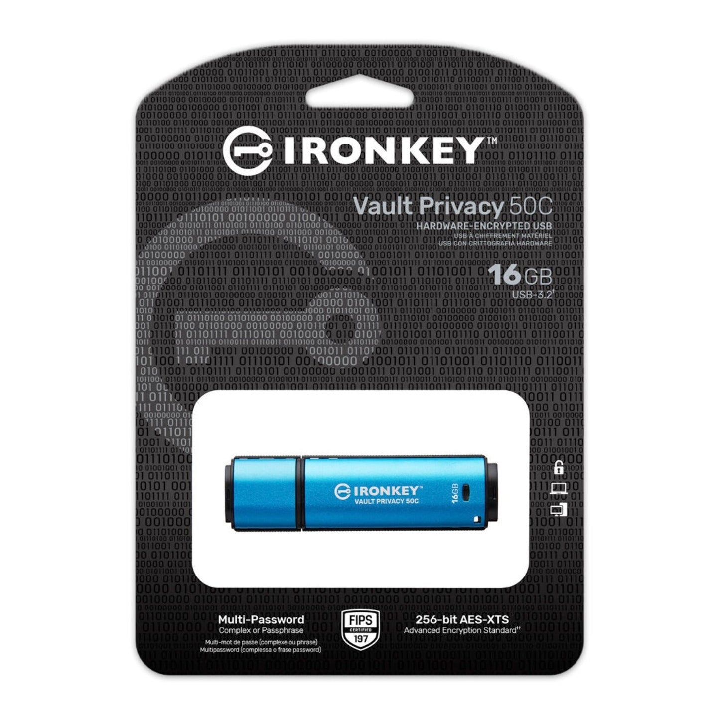 Kingston IronKey Vault Privacy 50 Series 16GB USB-C Flash Drive