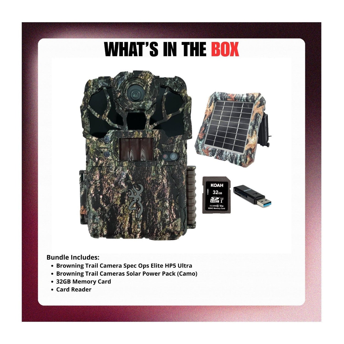 Browning Trail Camera Spec Ops Elite HP5 Ultra Bundle with Accessories