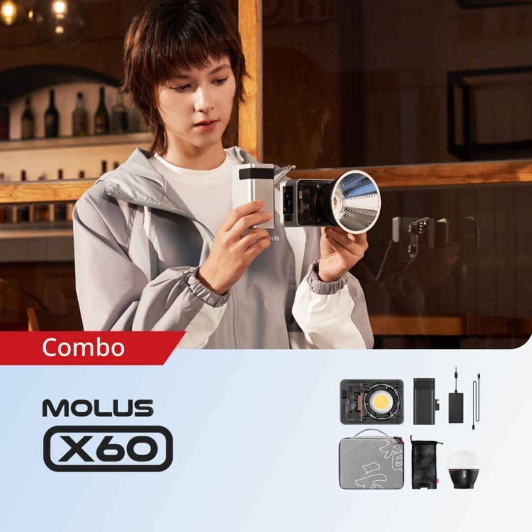 Zhiyun MOLUS X60 Bi-Color Portable LED Monolight with Nine Creative Lighting Effects (Combo Kit)