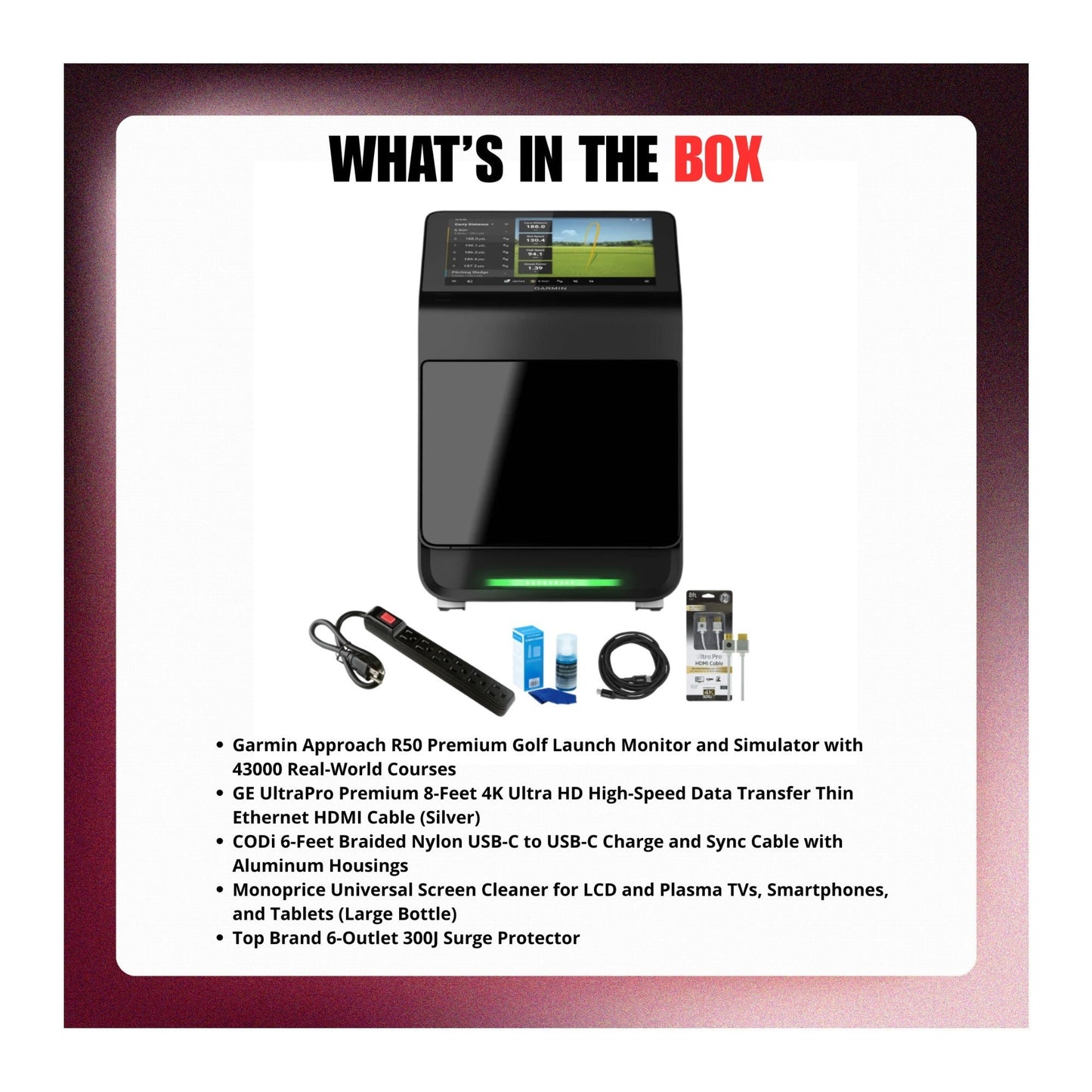 Garmin Approach R50 Premium Golf Simulator and Launch Monitor System Bundle