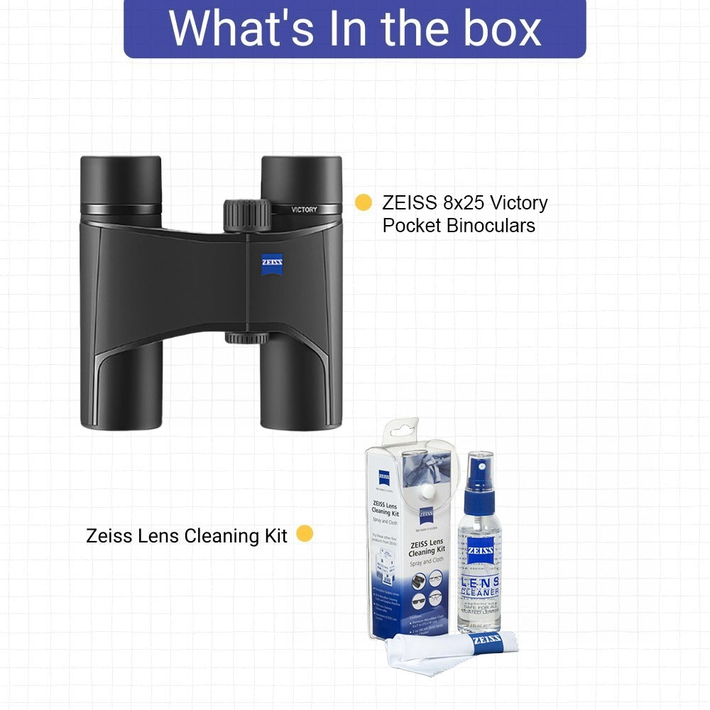 ZEISS 8x25 Victory Pocket Binoculars with Lens Cleaning Kit