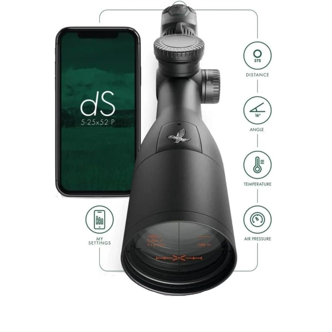 SWAROVSKI OPTIK 5-25x52 dS P Gen II Digital Riflescope with 4A-I Illuminated Reticle (Black)