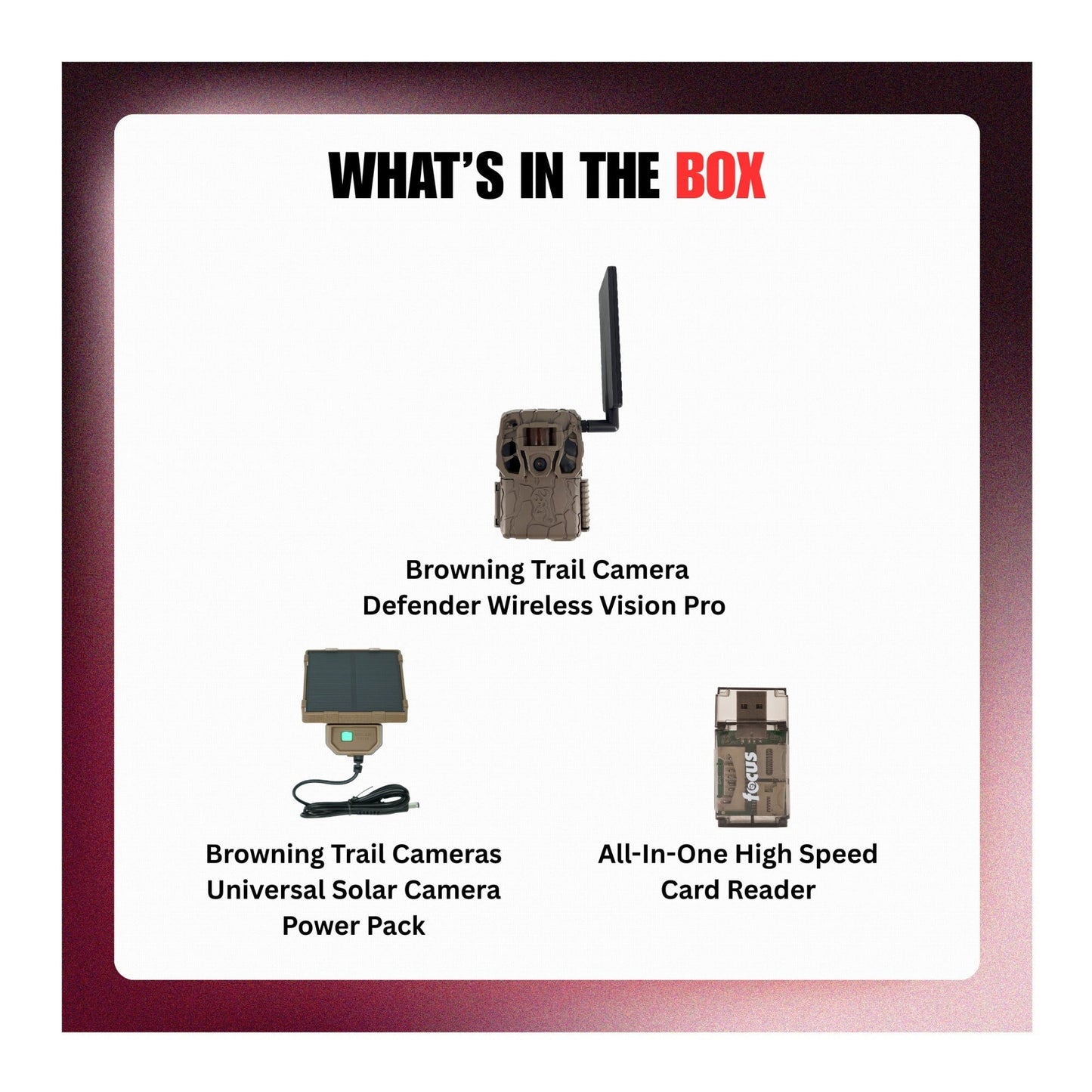 Browning Trail Camera Defender Wireless Vision Pro HD Livestream Bundle