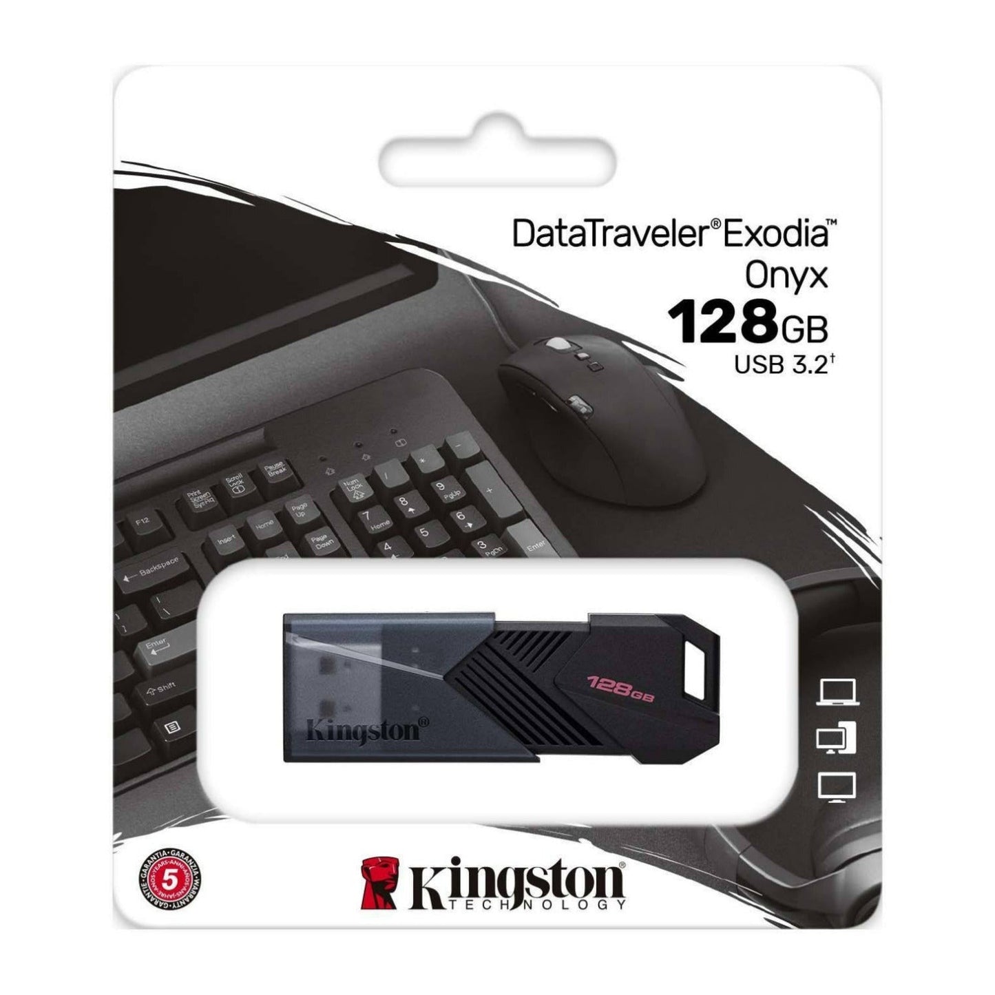 Kingston DataTraveler Exodia Onyx 128GB USB Flash Drive (Matte Black)