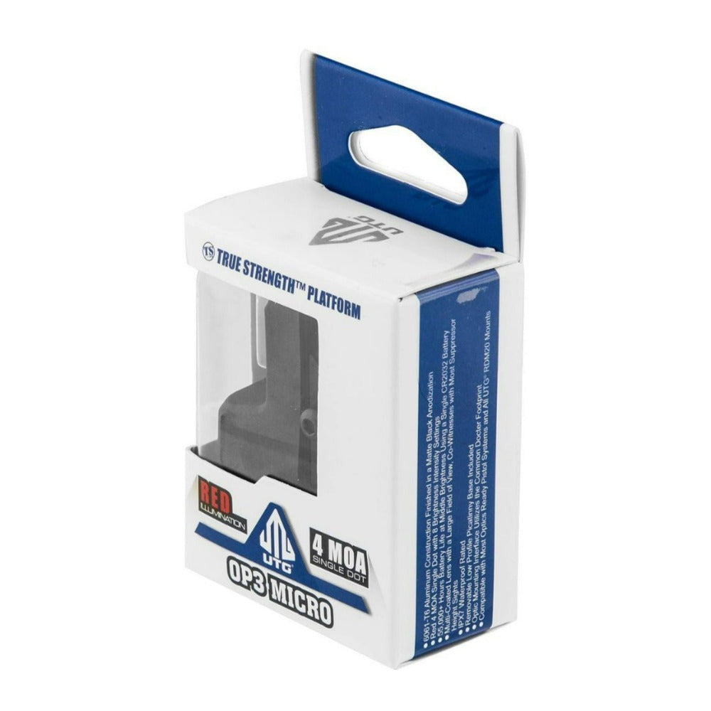 UTG OP3 Micro Red 4.0 MOA Single Dot Matte Black Sight with Adaptive Base