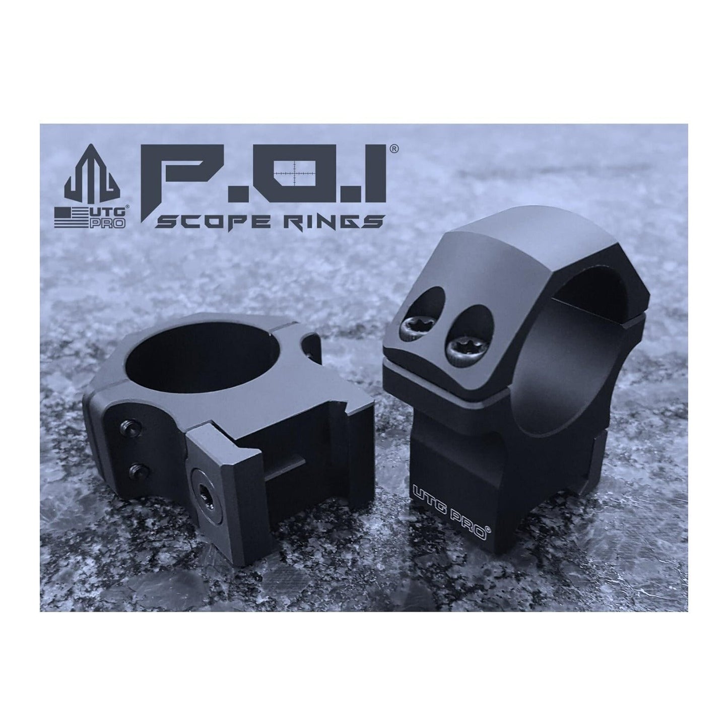 UTG Pro P.O.I 34mm Matte Black Aluminum Alloy and Steel Picatinny Scope Rings