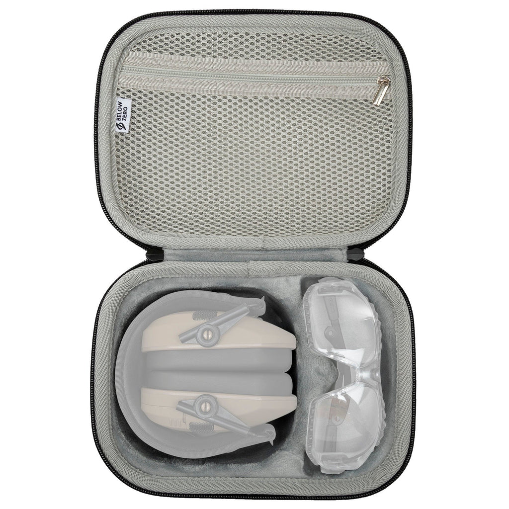 Below Zero Hearing Protection and Safety Glasses Case with Protection Glasses