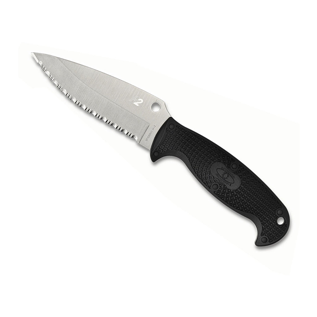 Spyderco Jumpmaster 2 Fixed Knife FRN Handle H-2 Steel Blade Boltaron Sheath with G-Clip