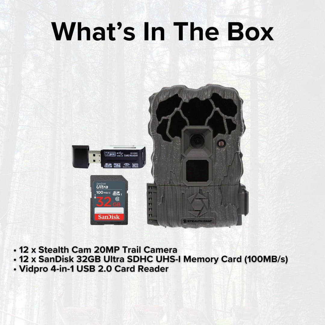 Stealth Cam 20MP Trail Camera with 60 Feet Range Detection and 720P Video (2-Pack) x 6 Bundle