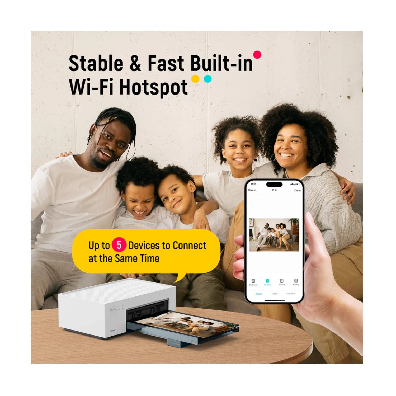 Liene M100 4x6 In Full-Color Instant Photo Printer with 20 Sheets & 1 Cartridge
