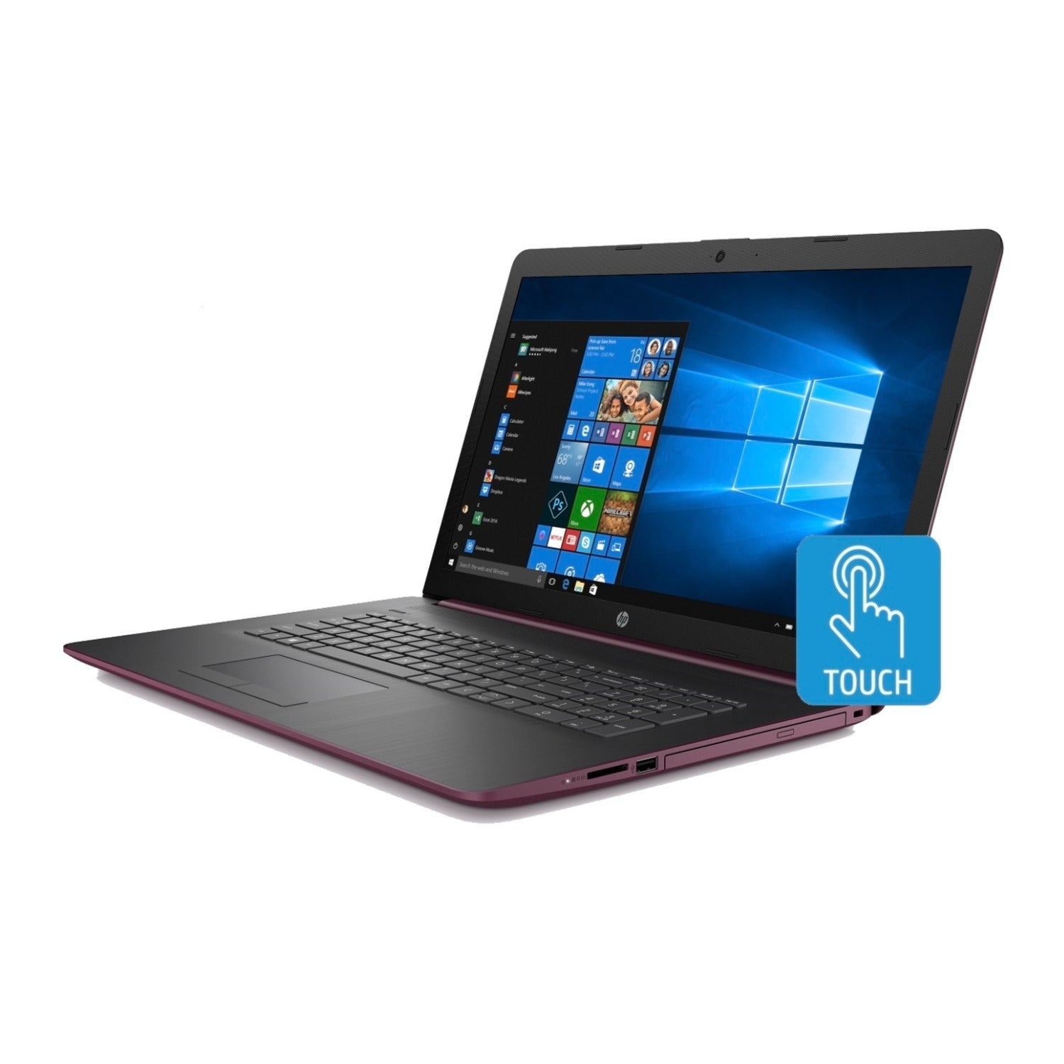 HP 17-CA0018 17.3" HD+ Touchscreen Laptop, AMD A9-9425, 8GB RAM, 256GB SSD, Backlit Keyboard, Windows 10 (Certified Refurbished)