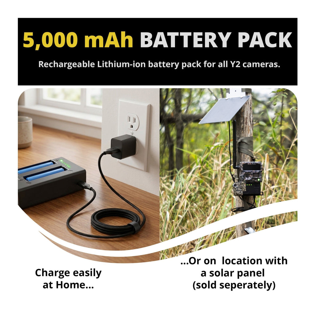 Yellowstone Y2 Black Wide Lens Camera Bundle with 5,000 mAh Battery Pack, and Card Reader (6-Pack)