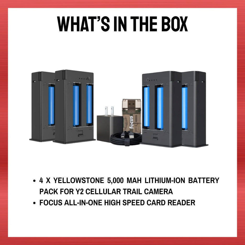 Yellowstone Y2 Power Charging Accessory (4 Pack) Bundle with Card Reader