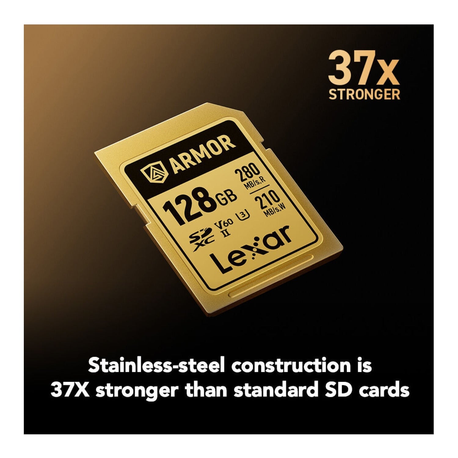 Lexar Professional ARMOR GOLD 128GB UHS-II V60 SDXC Memory Card