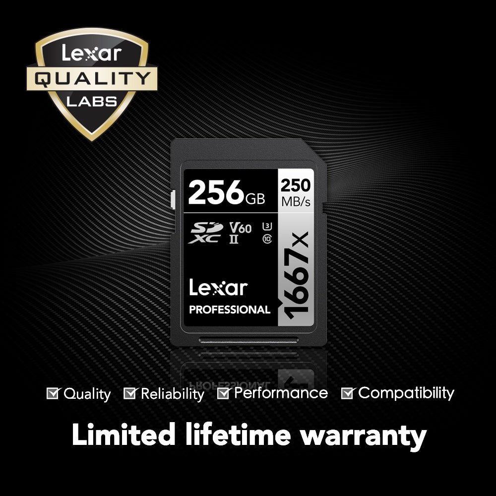 Lexar Professional 256GB 1667x UHS-II SDXC Memory Card