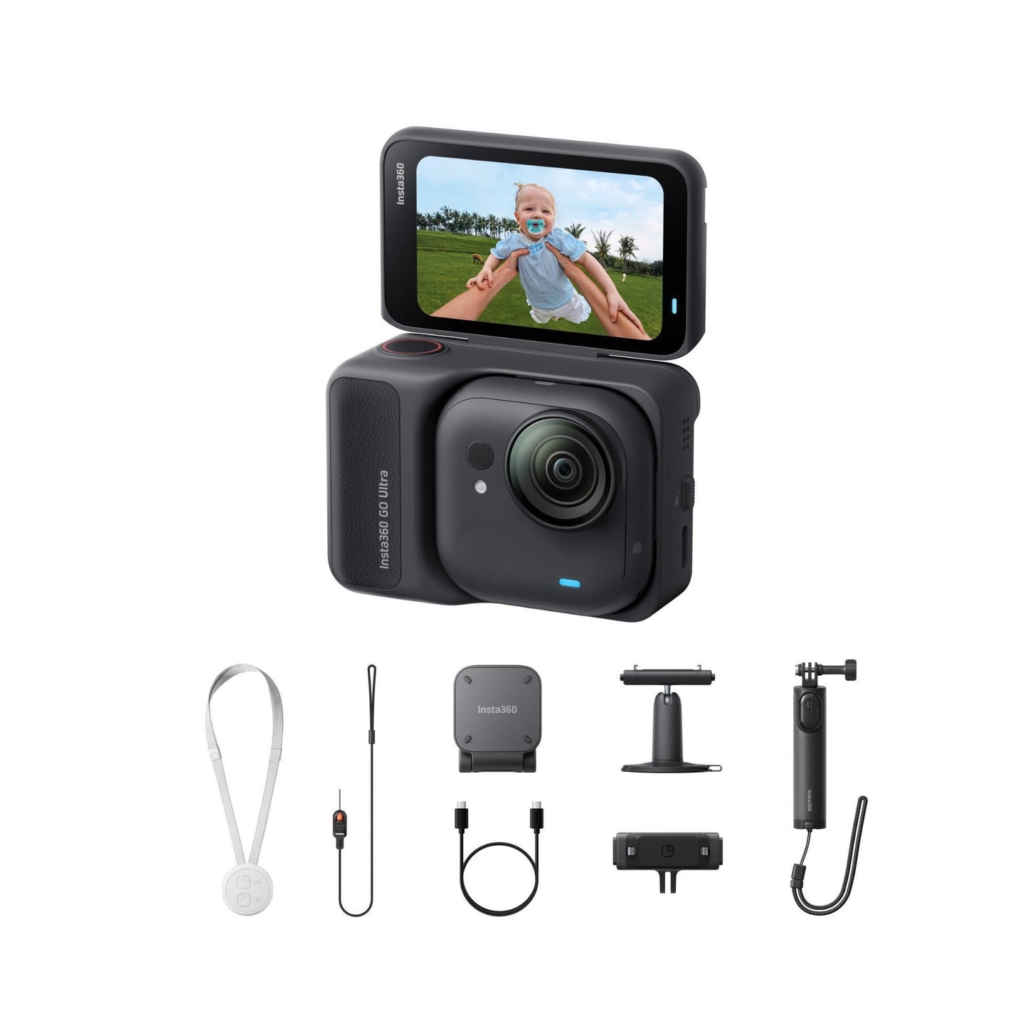 Insta360 GO Ultra Creator Bundle (Black) with 128GB Memory Card and Accessories