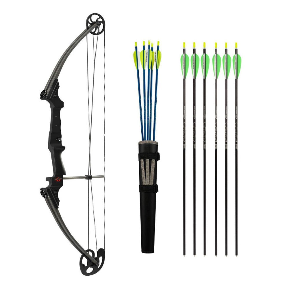 Genesis Bows Original Bow Kit with Arm Guard, Quiver, and 11 Arrows (RH, Black)