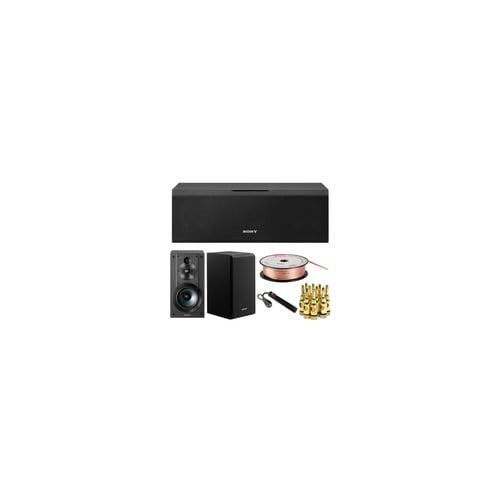 Sony SSCS8 Center Channel Speaker w/ Pair of Bookshelf Speakers & Speaker Wire