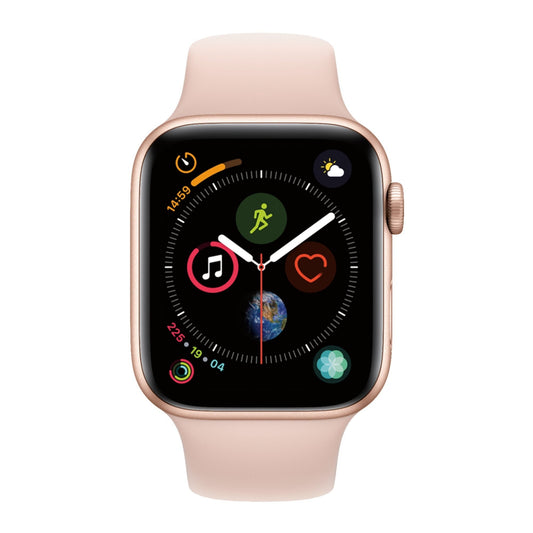 Apple Watch Series 4, 44mm GPS + Cellular (Gold Aluminum Case, Pink Sand Sport Band) (Certified Refurbished)