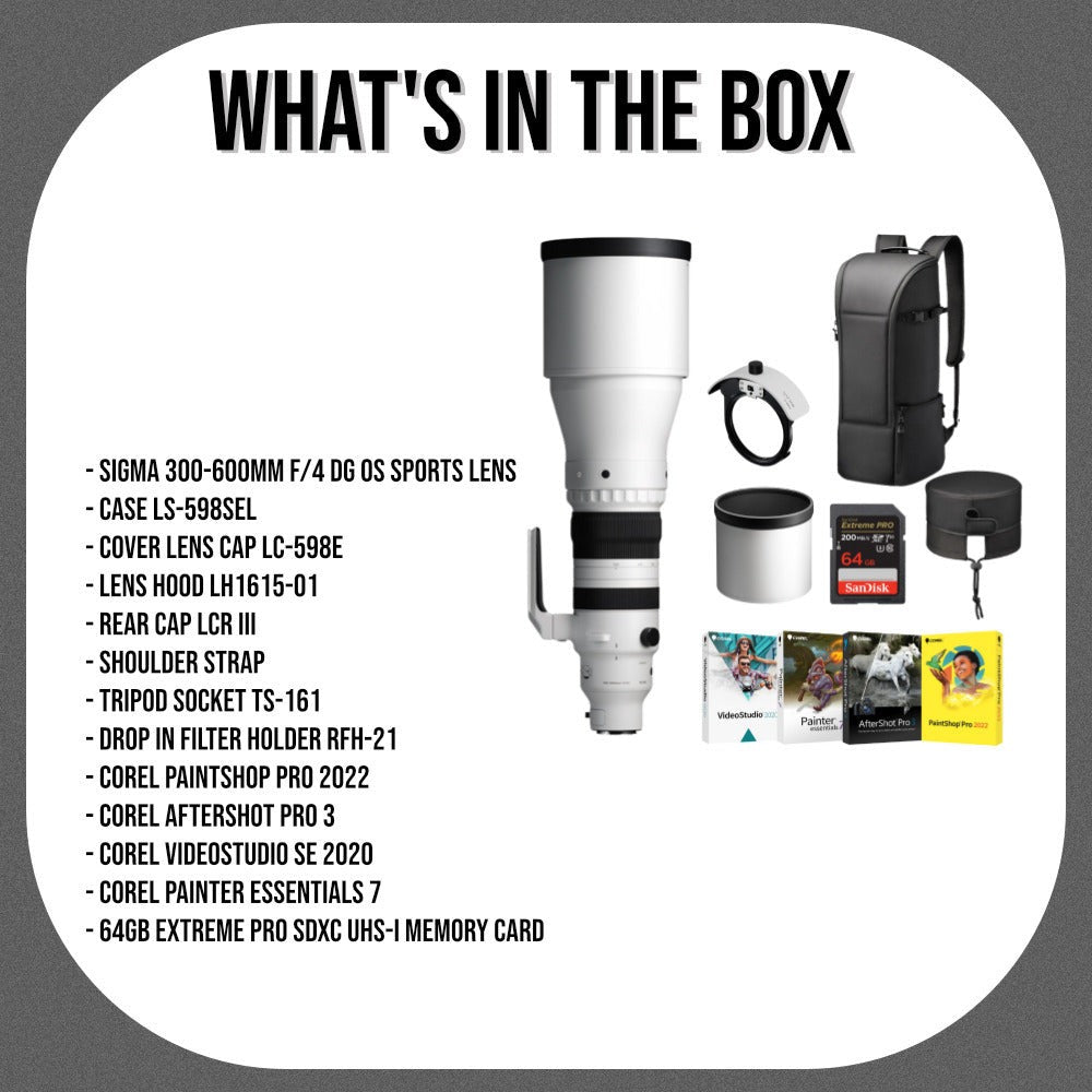 Sigma 300-600mm f/4 DG OS Sports Lens (L Mount) Bundle with Accessories