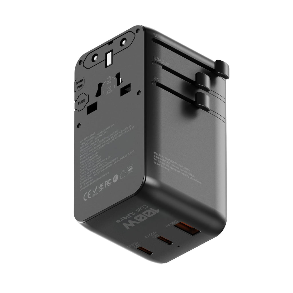 ReelCharge -Veratek 100W Global Travel Charger (Gray)