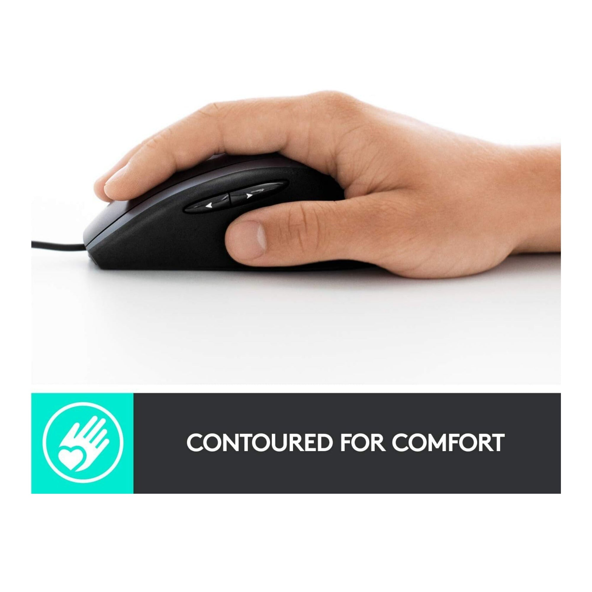 Logitech M500S Advanced Corded Mouse for Desktop Office and Home Computer