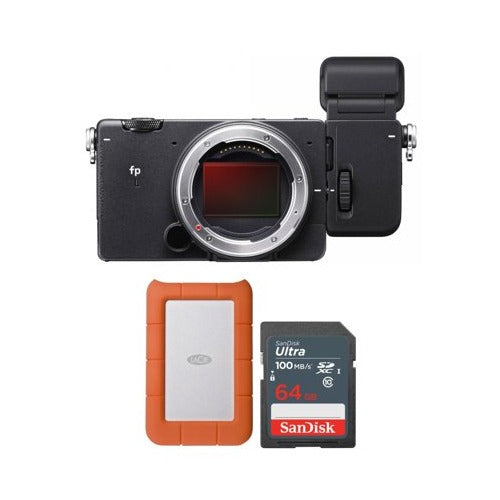 Sigma fp L Digital Camera with Electronic Viewfinder EVF-11 with External Hard Drive and Memory Card