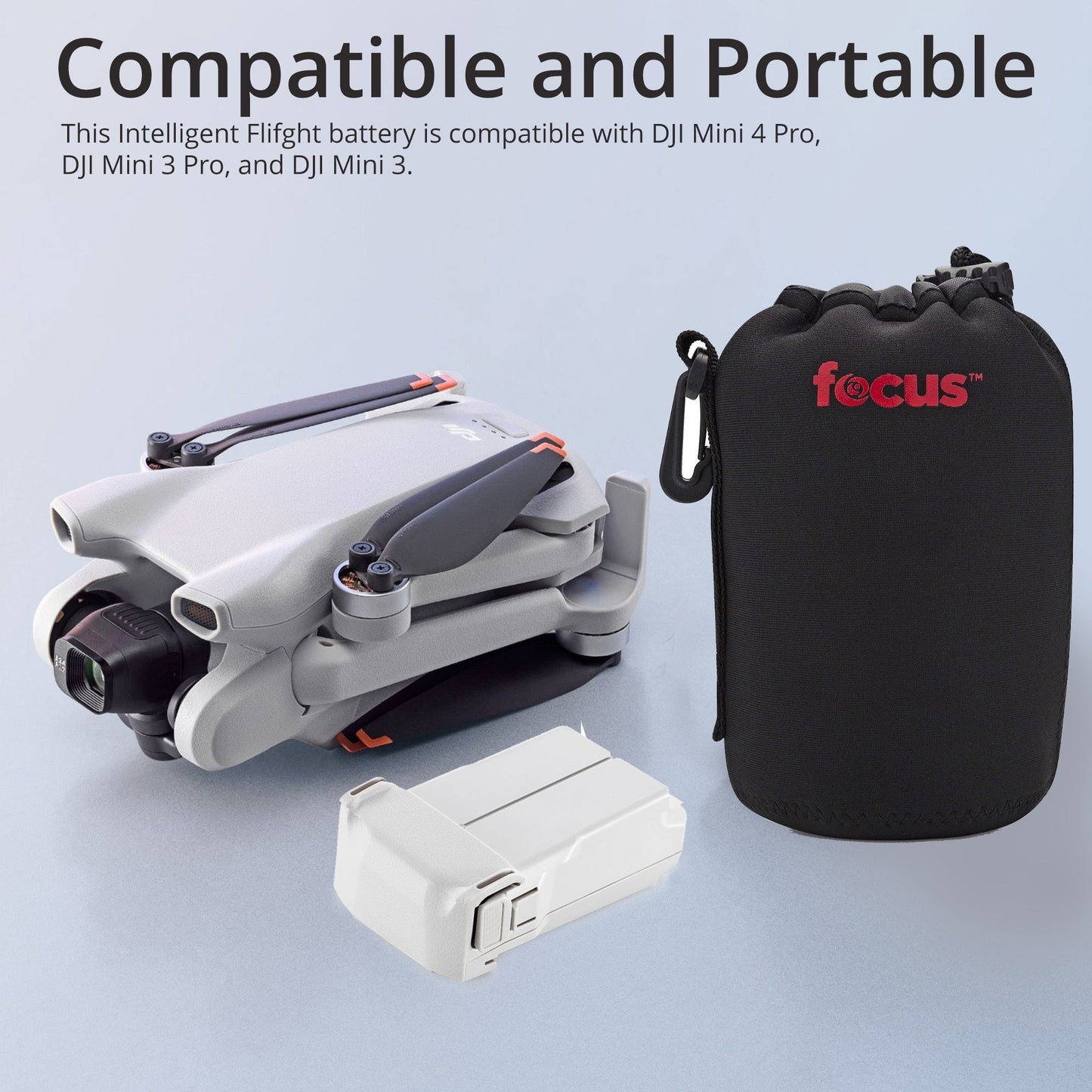 DJI Mini 4 Pro/Mini 3 Series Intelligent Flight Battery Plus with Neoprene Travel and Storage Pouch