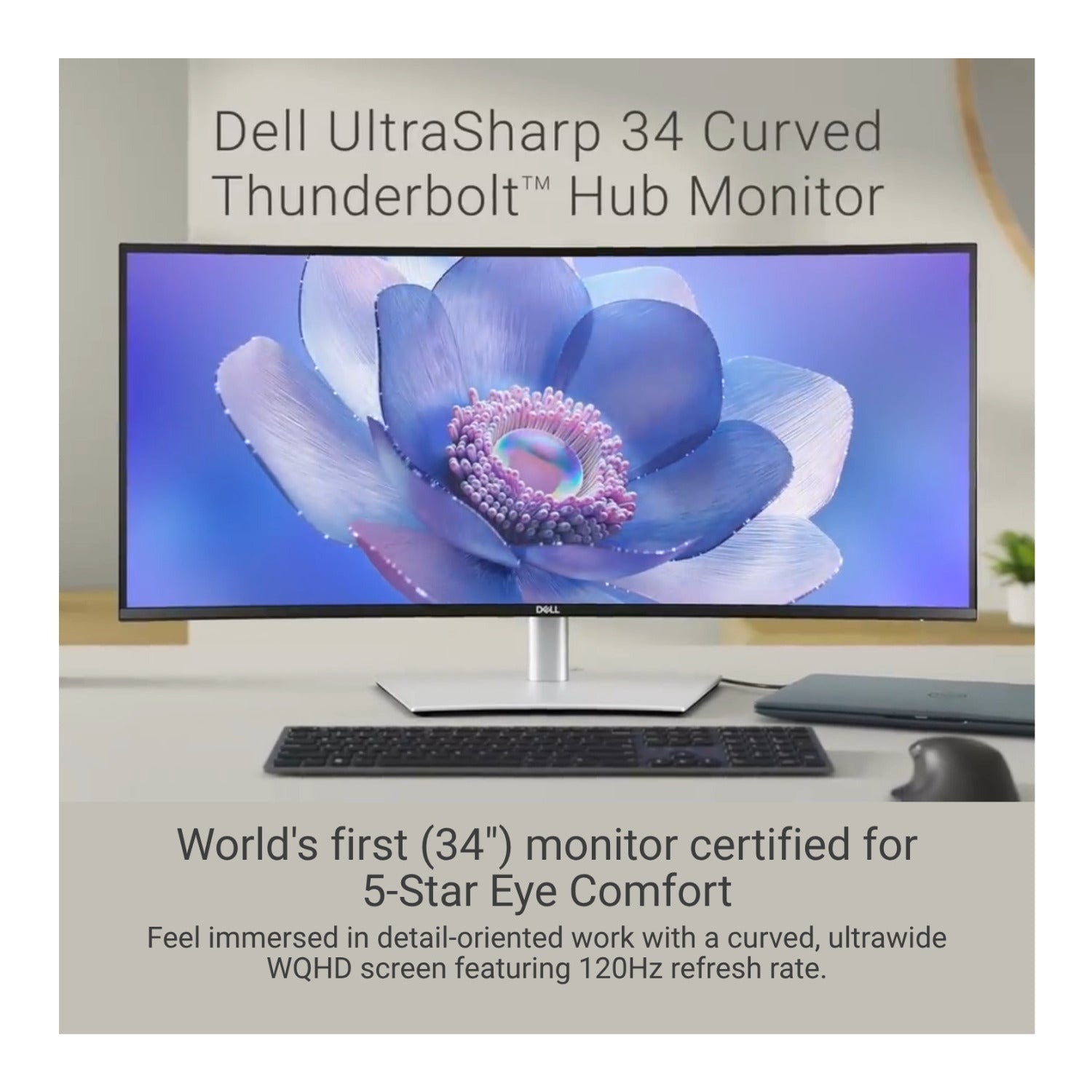 Dell UltraSharp U3425WE 34-In. UW-QHD Curved LED Monitor 120Hz (Black/Silver) (Used)