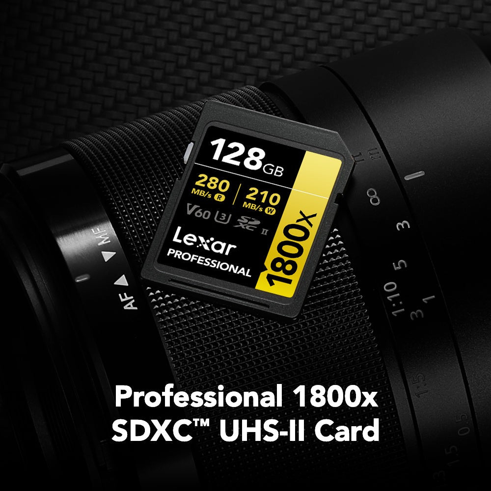 Lexar 128GB Professional 1800x UHS-II SDXC Memory Card (GOLD Series, 2-Pack)