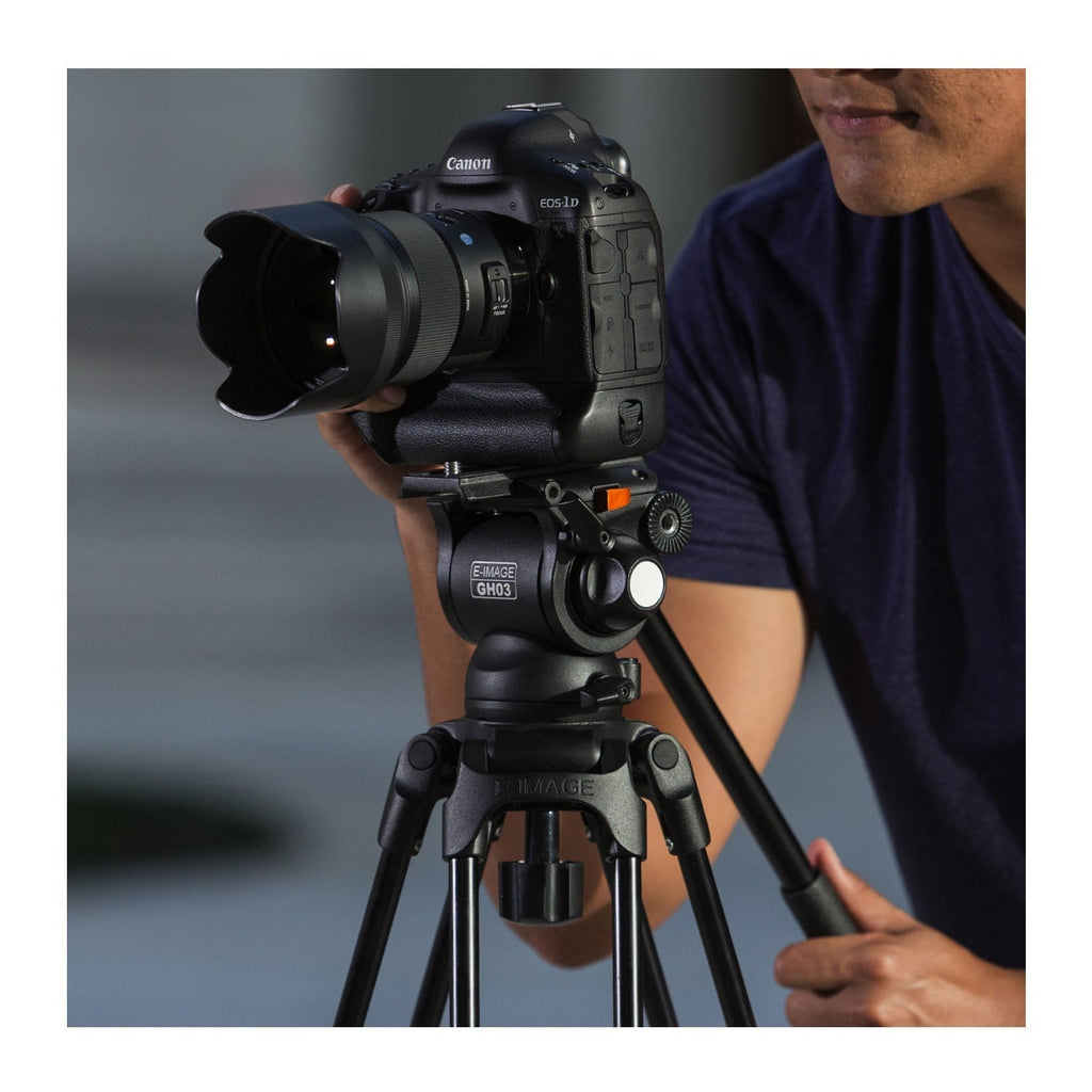 E-Image 2-Stage Aluminum Camera Tripod Kit with GH03 Fluid Head