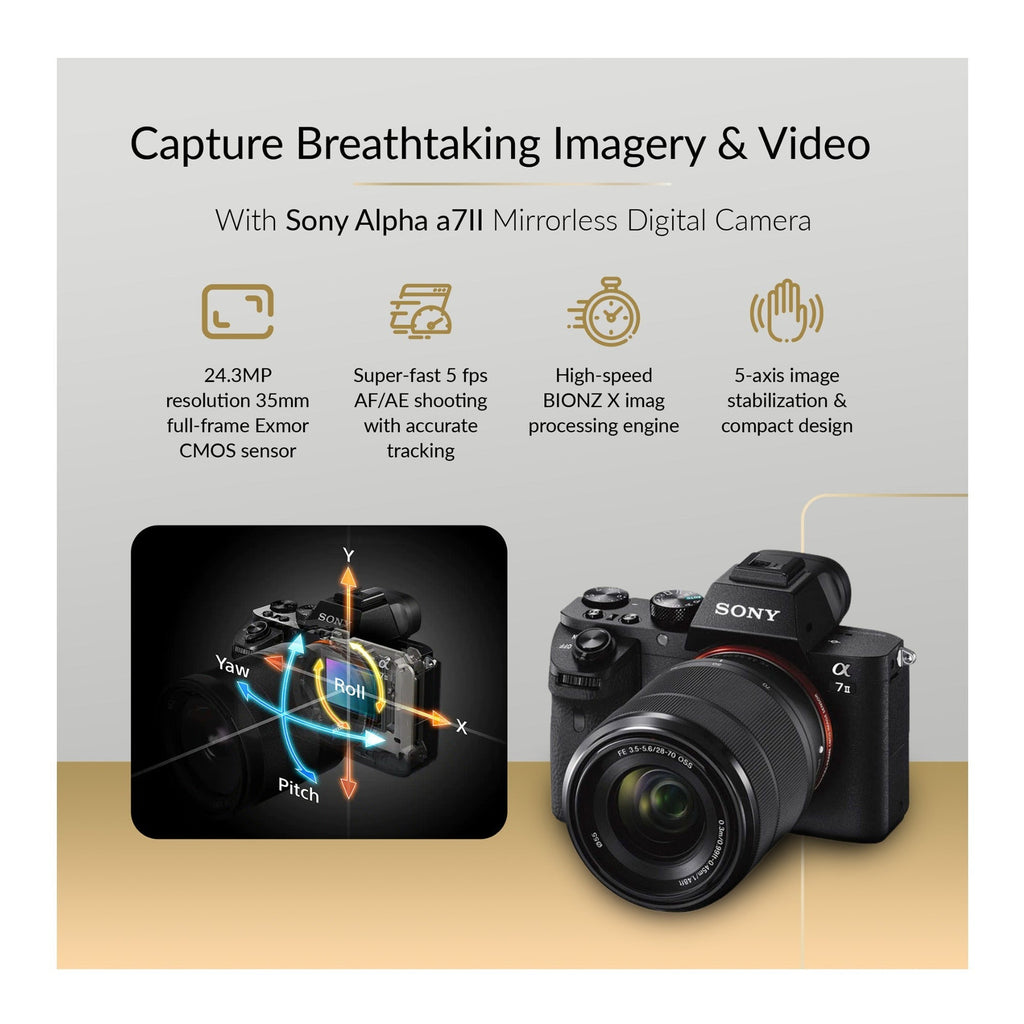 Sony Alpha a7II Mirrorless Digital Camera with 28-70mm Lens and Tripod Bundle