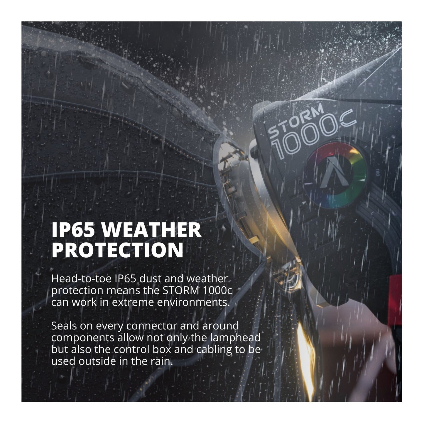 Aputure Storm 1000c Bundle with Wide Reflector, Fresnel, Barn Doors, and Skid