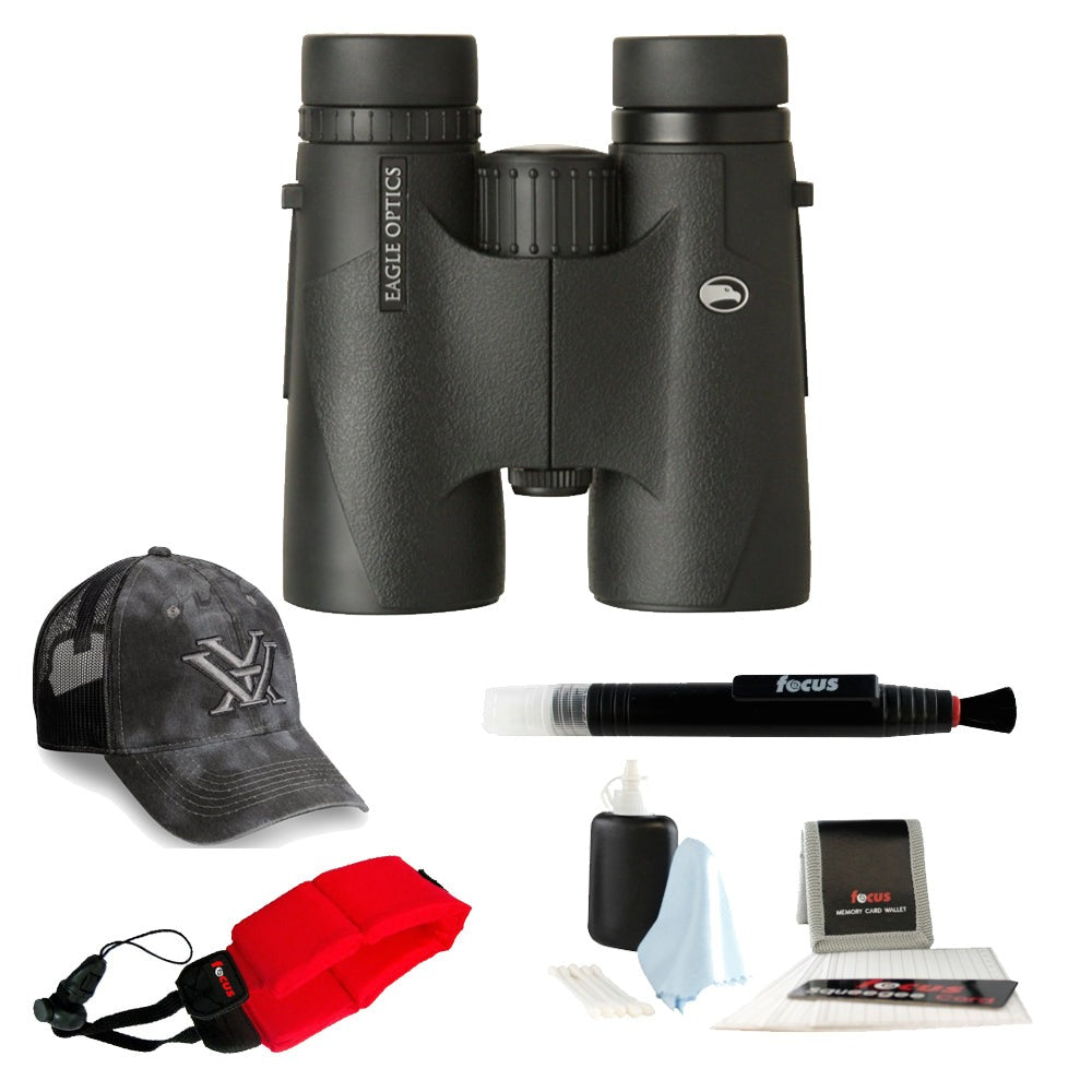 Eagle Denali 10x42 Roof Prism Binocular + Free Hat + Float Strap + Accessory Kit
