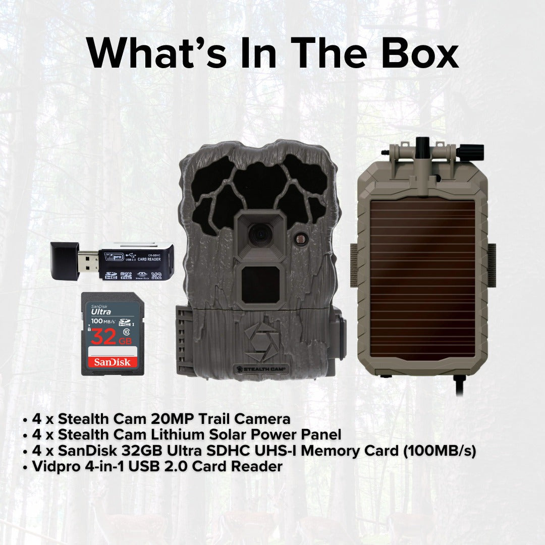 Stealth Cam 20MP Trail Camera with 60 Feet Range Detection and 720P Video (2-Pack) x 2 Bundle