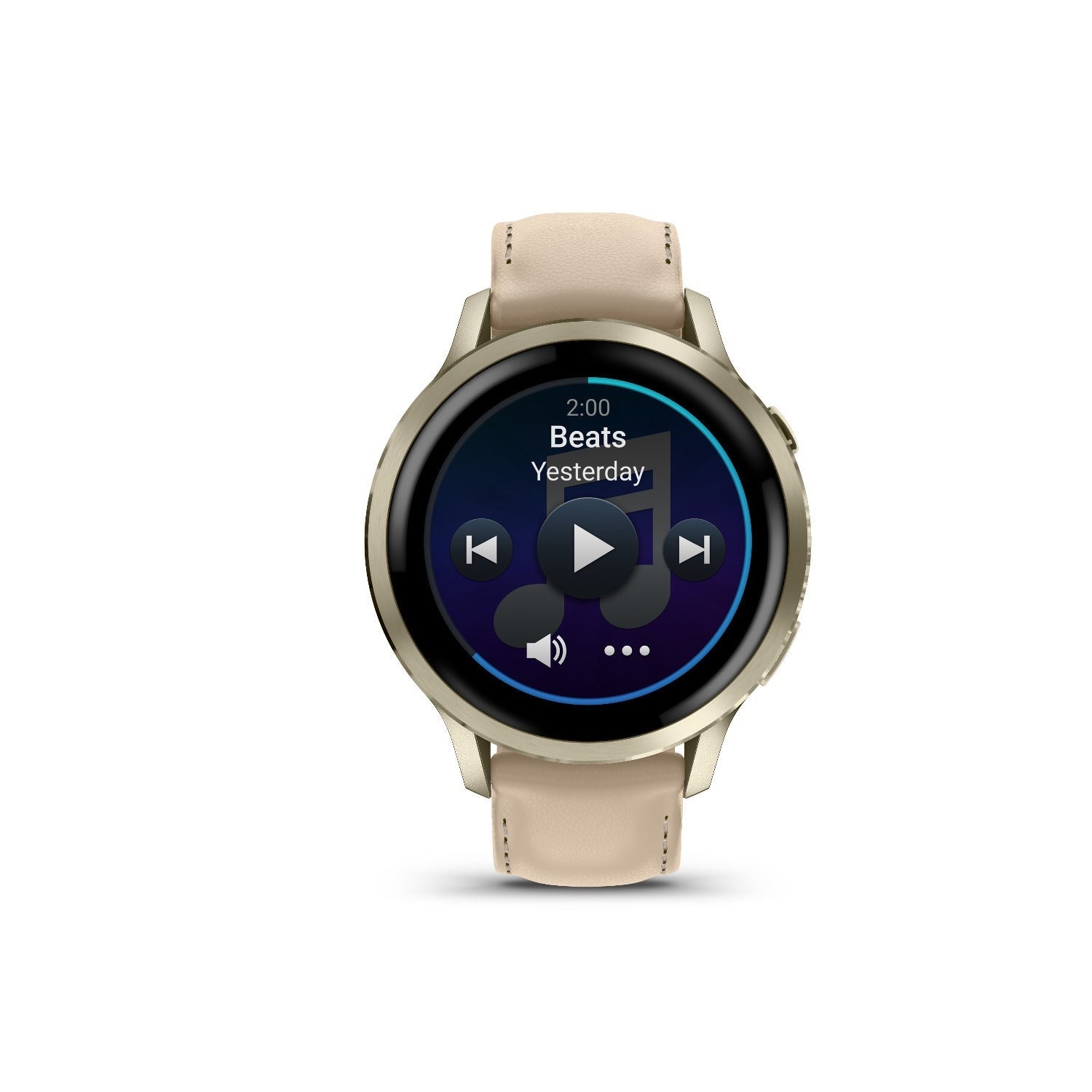 Garmin Venu 4 41mm 1.2-Inch Amoled GPS Smartwatch Lunar Gold/Light Sand Leather
