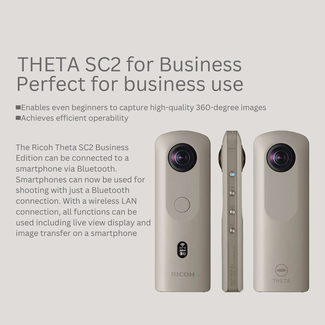 Ricoh Theta SC2 Business Edition Indoor and Outdoor 4K Camera (Gray) Bundle